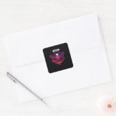 Ninja-Logo – Fettem Krieger-Emblem Quadratischer Aufkleber (Umschlag)