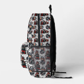 Ninja-Mädchen Anime mit Textmuster-Design Bedruckter Rucksack (Rechts)