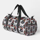 Ninja-Mädchen Anime mit Textmuster-Design Duffle Bag (Rechte Ecke)