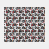 Ninja-Mädchen Anime mit Textmuster-Design Fleecedecke (Vorderseite (Horizontal))