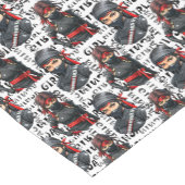 Ninja-Mädchen Anime mit Textmuster-Design Kurzer Tischläufer (Ecke)