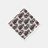 Ninja-Mädchen Anime mit Textmuster-Design Serviette (Ecke)