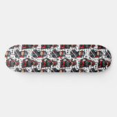 Ninja-Mädchen Anime mit Textmuster-Design Skateboard (Horizontal)