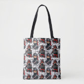 Ninja-Mädchen Anime mit Textmuster-Design Tasche (Vorderseite)