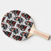 Ninja-Mädchen Anime mit Textmuster-Design Tischtennis Schläger (Seitenansicht)