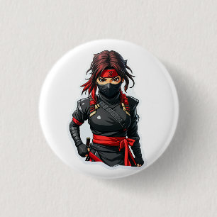 Ninja-Mädchen Button