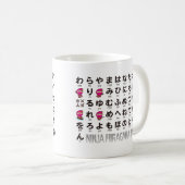 Ninja Mädchen-japanische Hiragana- u. Kaffeetasse (VorderseiteRechts)