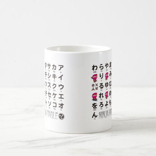 Ninja Mädchen-japanische Hiragana- u. Kaffeetasse (Mittel)