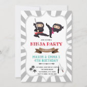 Ninja-Mädchen-Jota Geburtstag Einladung (Vorderseite)