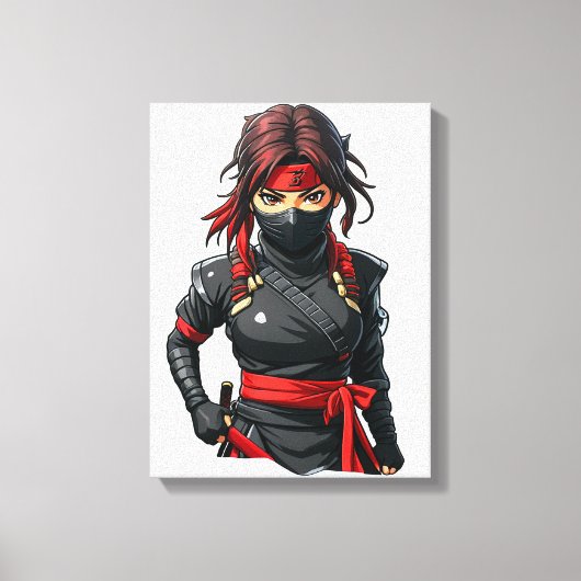Ninja-Mädchen Leinwanddruck (Vorderseite)