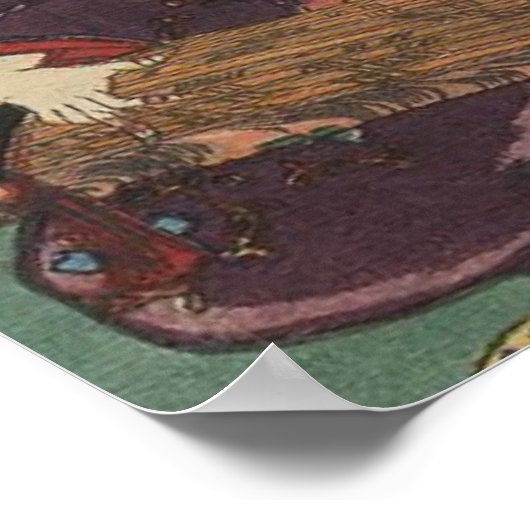 Ninja Malerei um 1853 Japan (große Größe) Poster (Ecke)