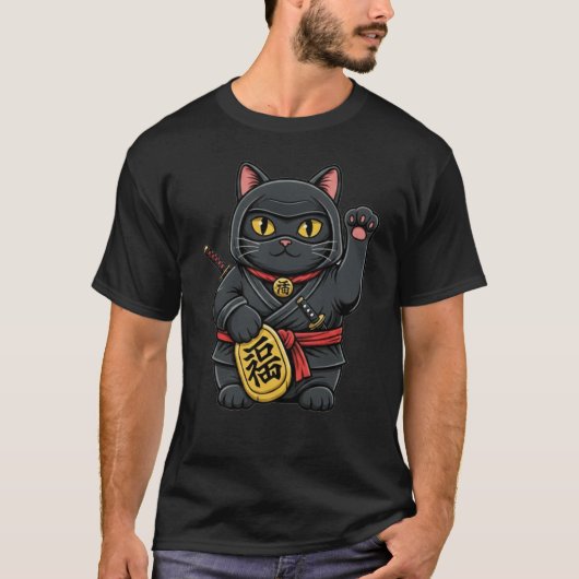 Ninja Maneki Neko  T-Shirt (Vorderseite)