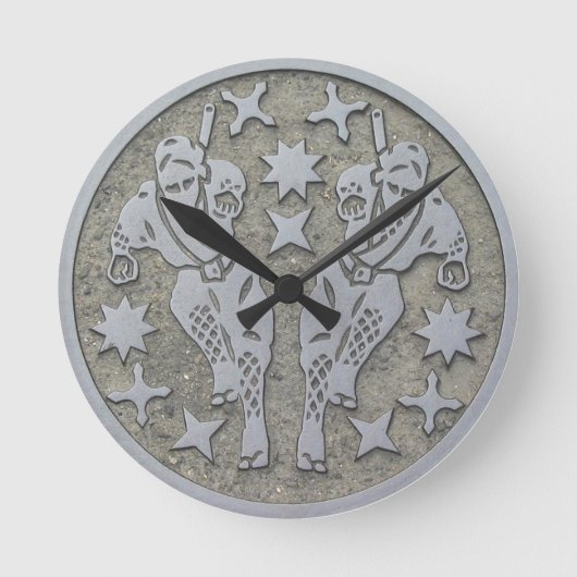 Ninja Manhole Runde Wanduhr (Vorderseite)