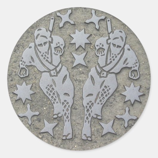 Ninja Manhole Runder Aufkleber (Vorderseite)