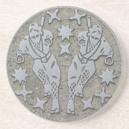 Ninja Manhole Sandstein Untersetzer (Vorne)