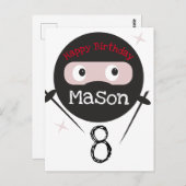 Ninja Martial Arts Karate Boys Birthday Postcard Postkarte (Vorne/Hinten)