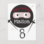 Ninja Martial Arts Karate Boys Birthday Postcard Postkarte (Vorderseite)