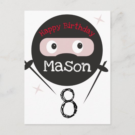 Ninja Martial Arts Karate Boys Birthday Postcard Postkarte (Vorderseite)