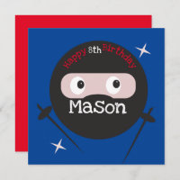 Ninja Martial Arts Karate Boys Birthday Red Blue