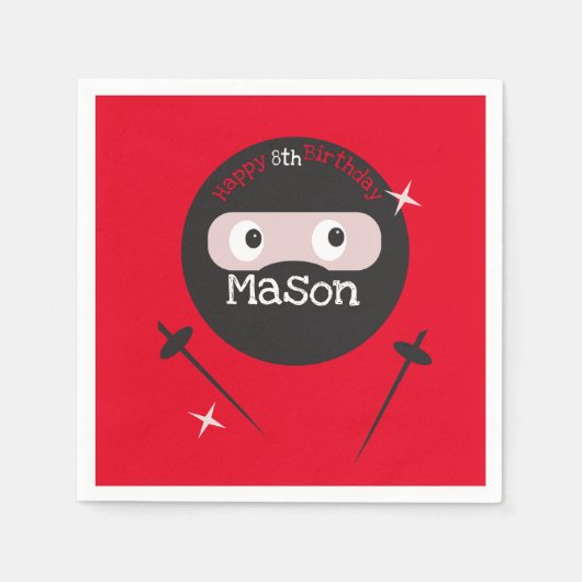 Ninja Martial Arts Karate Boys Birthday Serviette (Vorderseite)