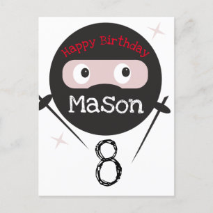 Ninja Martial Arts Karate Jungen Geburtstag Postka Postkarte