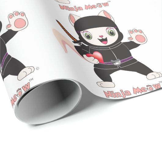 Ninja MEOW™ Geschenkpapier (Rolleneckpunkt)
