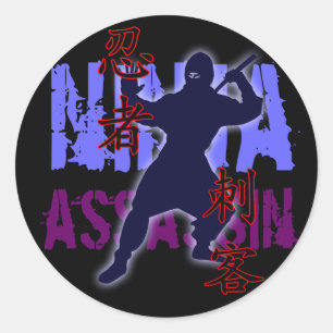 Ninja Meuchelmörder Runder Aufkleber