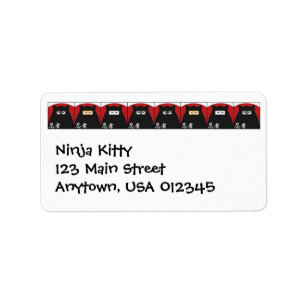 Ninja Miezekatze-Adresse Avery Aufkleber Adressaufkleber