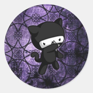 Ninja Miezekatze Runder Aufkleber
