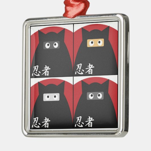 Ninja Miezekatze-Verzierung Ornament Aus Metall (Links)