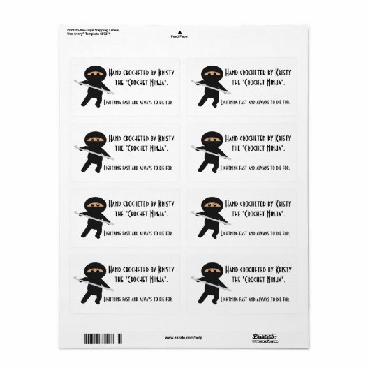 Ninja mit Crochet Hook Labels (Vorne)