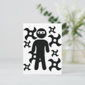 Ninja mit dem Symbol der schleppenden Sterne Postkarte (Stehend Vorderseite)