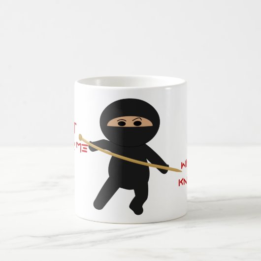 Ninja mit der strickende Nadel-Tasse Kaffeetasse (Mittel)