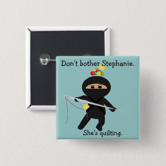 Ninja mit Nähnadel Button (Vorne & Hinten)