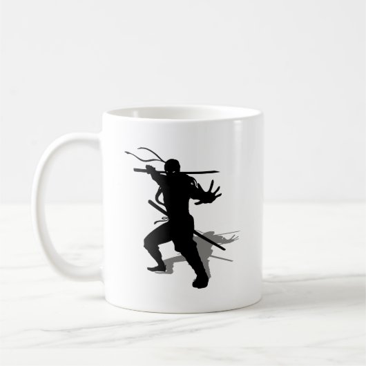 Ninja mit Schatten Kaffeetasse (Links)