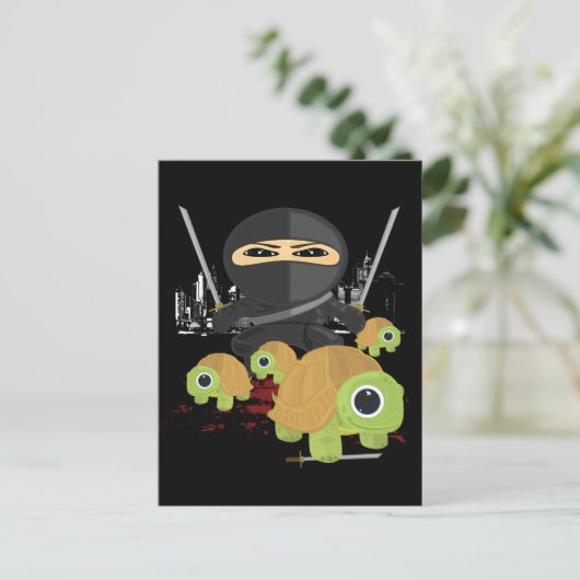 Ninja mit Schildkröten Postkarte (Stehend Vorderseite)