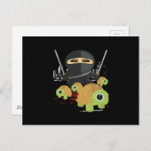 Ninja mit Schildkröten Postkarte (Vorne/Hinten)