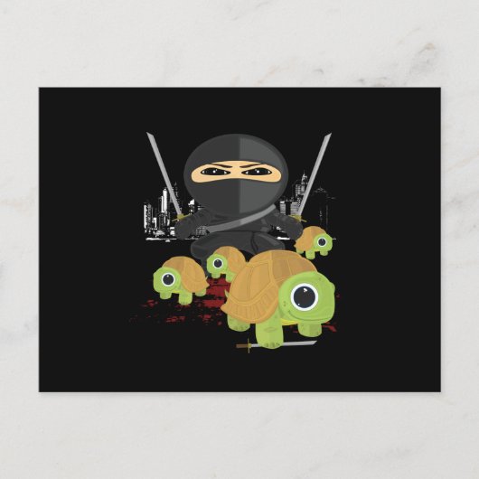 Ninja mit Schildkröten Postkarte (Vorderseite)