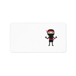 ninja mit Waffe Adressaufkleber