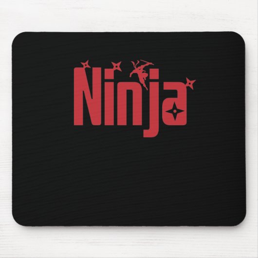 Ninja mit Wurfsternen Mousepad (Vorne)