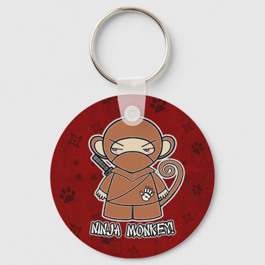 Ninja Monkey! Roter Schlüsselanhänger (Vorderseite)