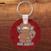 Ninja Monkey! Roter Schlüsselanhänger (Vorderseite)