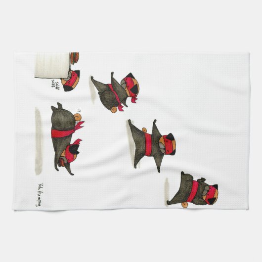 Ninja Mops-Imbiss-Angriff! Geschirrtuch (Horizontal)