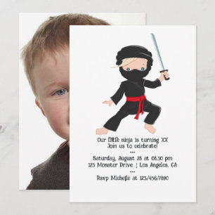 Ninja-Mottoparty zum Geburtstag Einladung