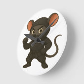 Ninja Mouse Wall Uhr | Funny Cartoon Martial Art (Winkel)