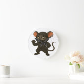 Ninja Mouse Wall Uhr | Funny Cartoon Martial Art (Zuhause)