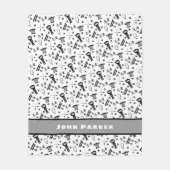 Ninja Musterdecke mit Namen, schwarzes Grau Fleecedecke (Vorderseite)