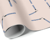 Ninja nunchaku auf braun geschenkpapier (Rolleneckpunkt)