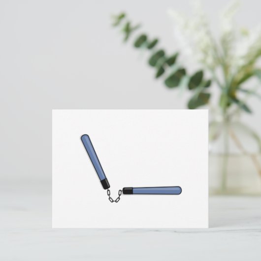 Ninja Nunchucks Postkarte (Stehend Vorderseite)