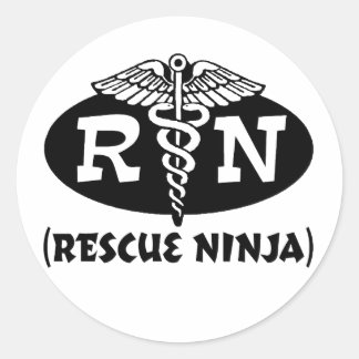 Ninja Nurse Runder Aufkleber